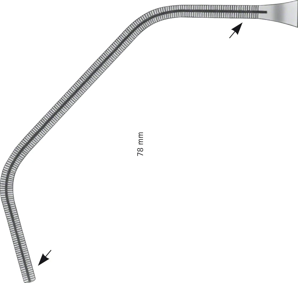 B. Braun COOLEY ATRAUMATA® Vascular Clamp, angled, 56 °, 260 mm (10 1/4"), satinsky-shaped, toothing COOLEY, jaw length: 78 mm (FB780R)