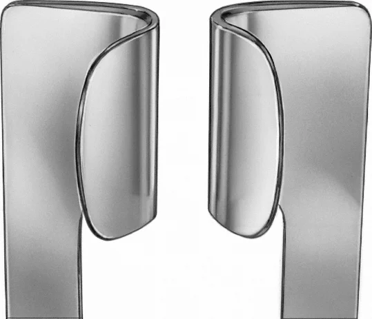 B. Braun COOLEY Sternum/Rib Retractor, 140 mm (5 1/2"), jaw depth: 21 mm, jaw width: 45 mm, for children (FB851R)