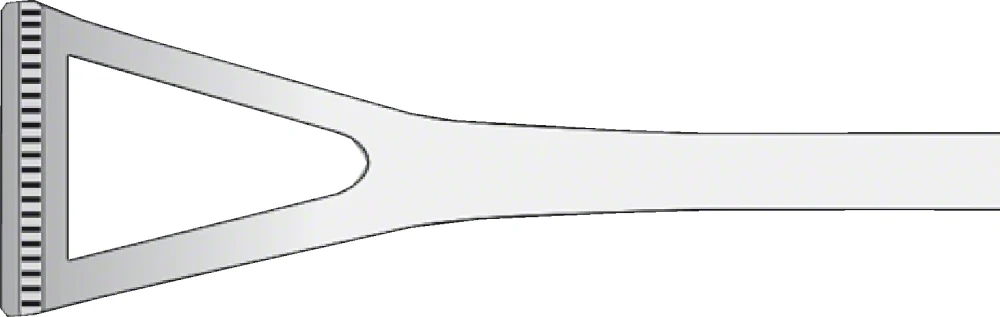 B. Braun BABCOCK ATRAUMATA® Intestinal Grasping Forceps (Lung Grasping Forceps), straight, 220 mm (8 3/4"), jaw: toothing DE BAKEY, fenestrated, jaw width: 14 mm, article FB936R
