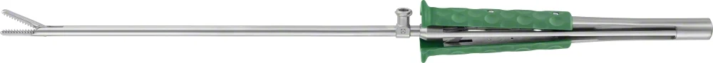 B. Braun VALVE XS Grasping Forceps, straight, 310 mm (12 1/4"), with tubular shaft, work. length: 175 mm, shaft Ø: 5 mm, jaw length: 16 mm, jaw width: 2.80 mm, 3 mm, toothing RESANO, single-action (FC488R)