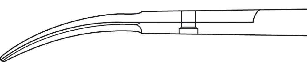B. Braun JACOBSON Micro Scissors, curved, sharp/sharp, 185 mm (7 1/4"), flat handle, cross serration, article FD023R