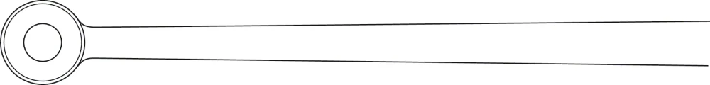 B. Braun YASARGIL-SAMII MICROFORM Micro Tumor Forceps, straight, bayonet-shaped, 240 mm (9 1/2"), ring tip, work. length: 115 mm, jaw Ø: 7 mm, smooth, blunt, flat handle, article FD204R