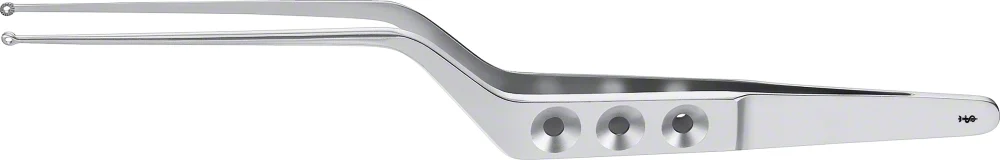 B. Braun YASARGIL MICROFORM Micro Dressing Forceps, straight, bayonet-shaped, 200 mm (7 7/8"), ring tip, work. length: 75 mm, jaw Ø: 3 mm, serrated, flat handle, article FD223R