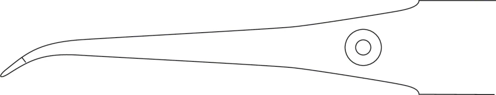 B. Braun Micro Plateau Forceps (Suture Forceps), curved, 150 mm (6"), platform tip, jaw width: 0.30 mm, smooth, round handle (FD285R)