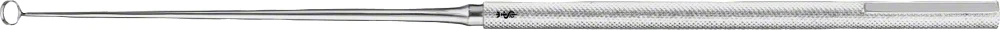 B. Braun RAY Pituitary Curette, horizontal angled, 180 mm (7"), sharp, straight shaft, jaw width: 4 mm, 45 °, round handle (FF611R)