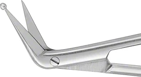 B. Braun Micro Scissors, angled, 60 °, blade length: 10 mm, very delicate blade, 1 blade probe pointed, 165 mm (6 1/2"), round handle (FM491R)