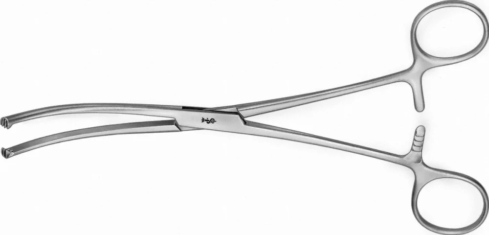 B. Braun BIRCHER Meniscus Grasping Forceps, curved, 200 mm (7 7/8"), jaw: 3 x 4 teeth (FO801R)