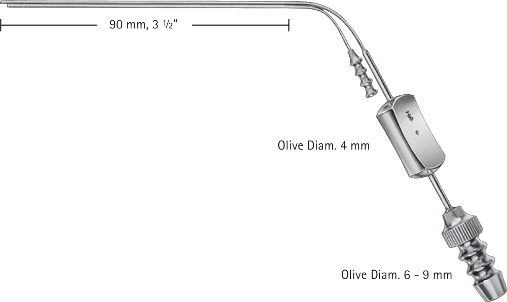 B. Braun HOUSE Suction Cannula, 160 mm (6 1/4"), angled, Ø 0.70 mm, 0.90 mm, work. length: 90 mm (GF911R)