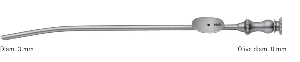 B. Braun ADSON Suction Cannula, 155 mm (6 1/8"), curved, Ø 3 mm (GF918R)