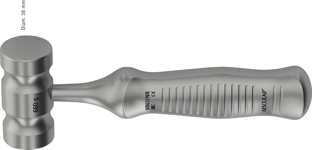 B. Braun SQ.line® Mallet, 225 mm (8 7/8"), weight: 765 g, weight of head: 660 g, head Ø 38 mm (MB631NR)