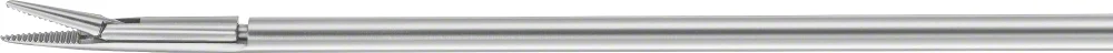 B. Braun Micro Ear Forceps (Micro grasping Forceps), straight, 150 mm (6"), with tubular shaft, work. length: 80 mm, jaw length: 5 mm, jaw width: 0.60 mm, serrated, alligator, article OG335R