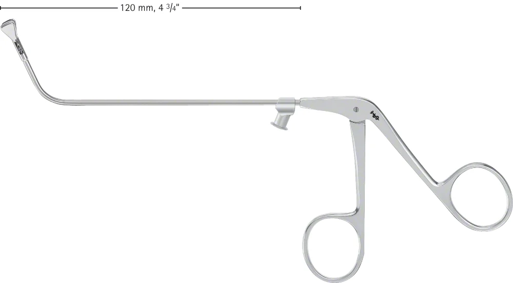 B. Braun Grasping Forceps, angled upwards, work. length: 130 mm, jaw width: 4 mm, double-action, article OK622R