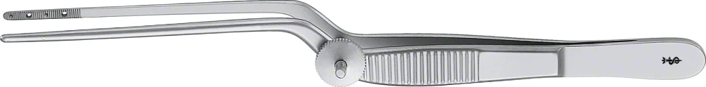 B. Braun COTTLE Tissue Forceps, bayonet-shaped, 140 mm (5 1/2"), jaw width: 1.80 mm, toothed, serrated (OL011R)