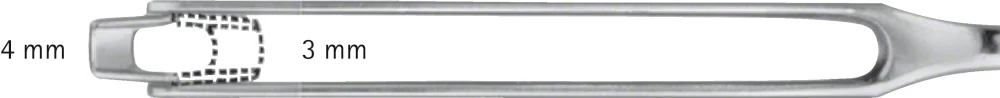 B. Braun BALLENGER Swivel Knife, straight, bayonet-shaped, 210 mm (8 1/4"), blade length: 3 mm, blade width: 4 mm (OL354R)