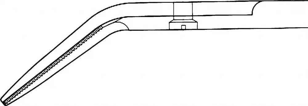 B. Braun DEAN Tonsil Scissors, angled on flat, serrated (inside), blunt/blunt, 170 mm (6 3/4"), article OM700R
