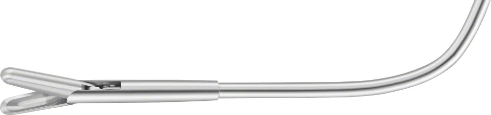 B. Braun FRAENKEL Laryngeal Polypus Forceps, curved downwards, 265 mm (10 1/2"), work. length: 170 mm, jaw length: 12 mm, jaw width: 4 mm, oval, article OP120R