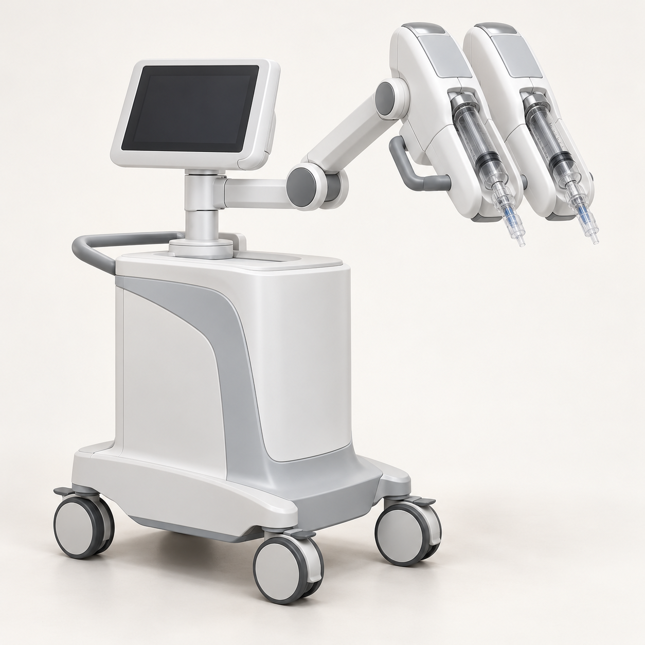 Mobile dual-syringe MRI contrast injector system
