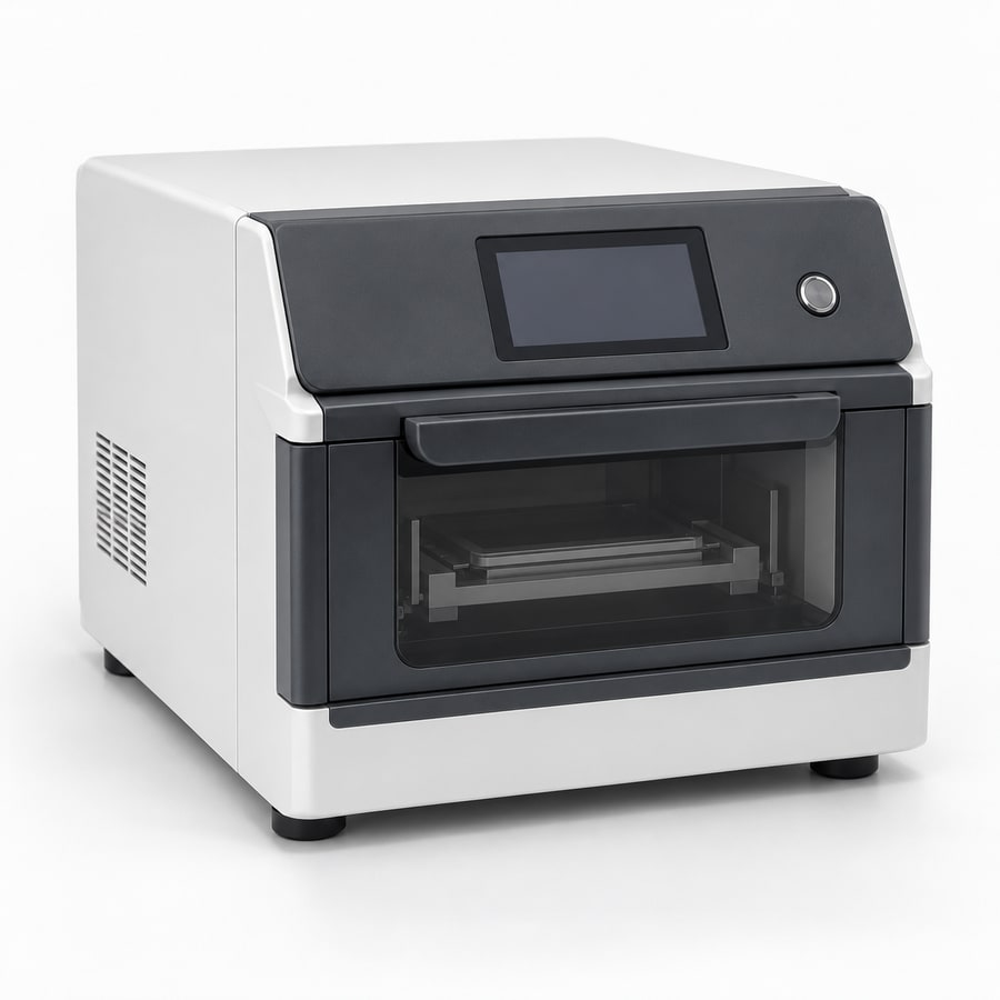 Compact benchtop protein-transfer apparatus with a front transfer bay