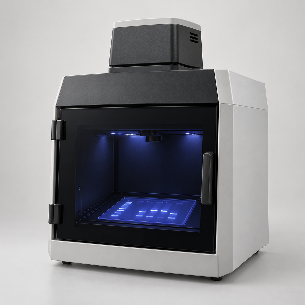 Enclosed benchtop gel documentation imaging system