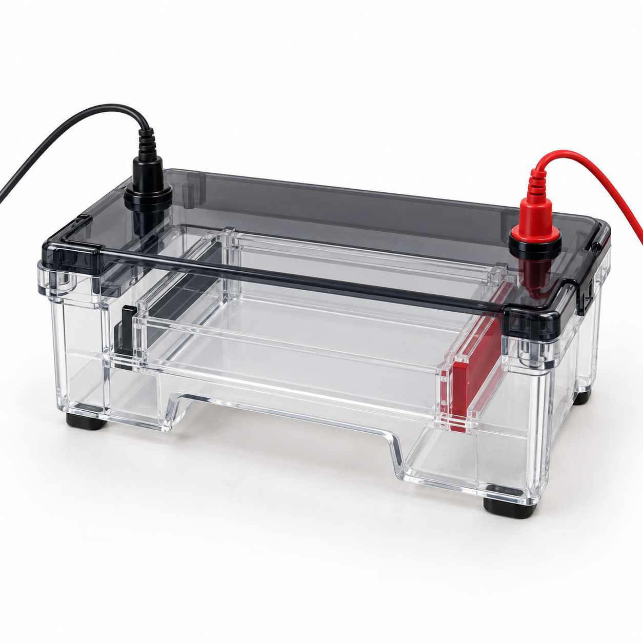 Horizontal gel electrophoresis tank for molecular biology