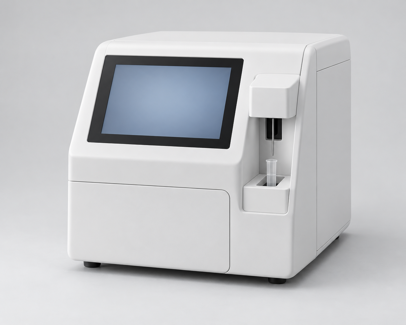 Compact electrolyte analyzer with touchscreen and sample positions