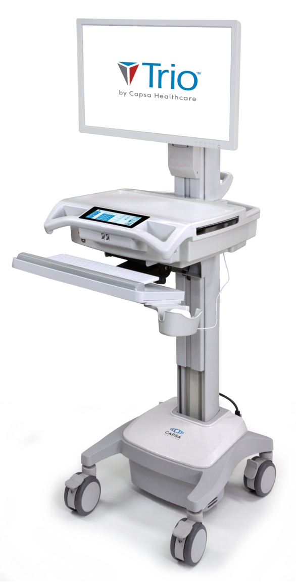 Capsa Healthcare powered Trio mobile computing workstation in the official documentation configuration