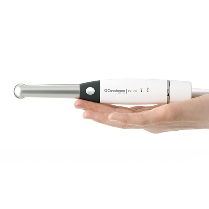 Carestream Dental CS 1500 intraoral camera handpiece shown in the manufacturer product image