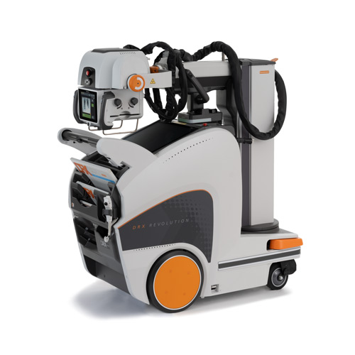 Carestream DRX-Revolution mobile X-ray system in its manufacturer reference transport configuration