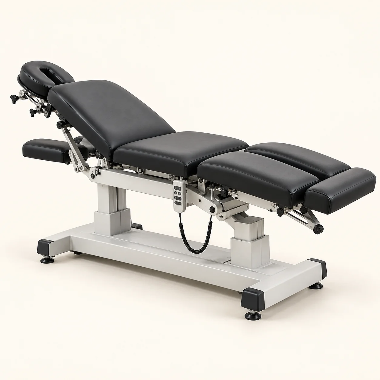 Six-section electric physiotherapy traction table with articulated sections