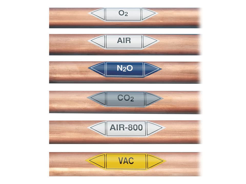 Diagram of a Dräger medical-gas distribution pipeline system, official manufacturer image