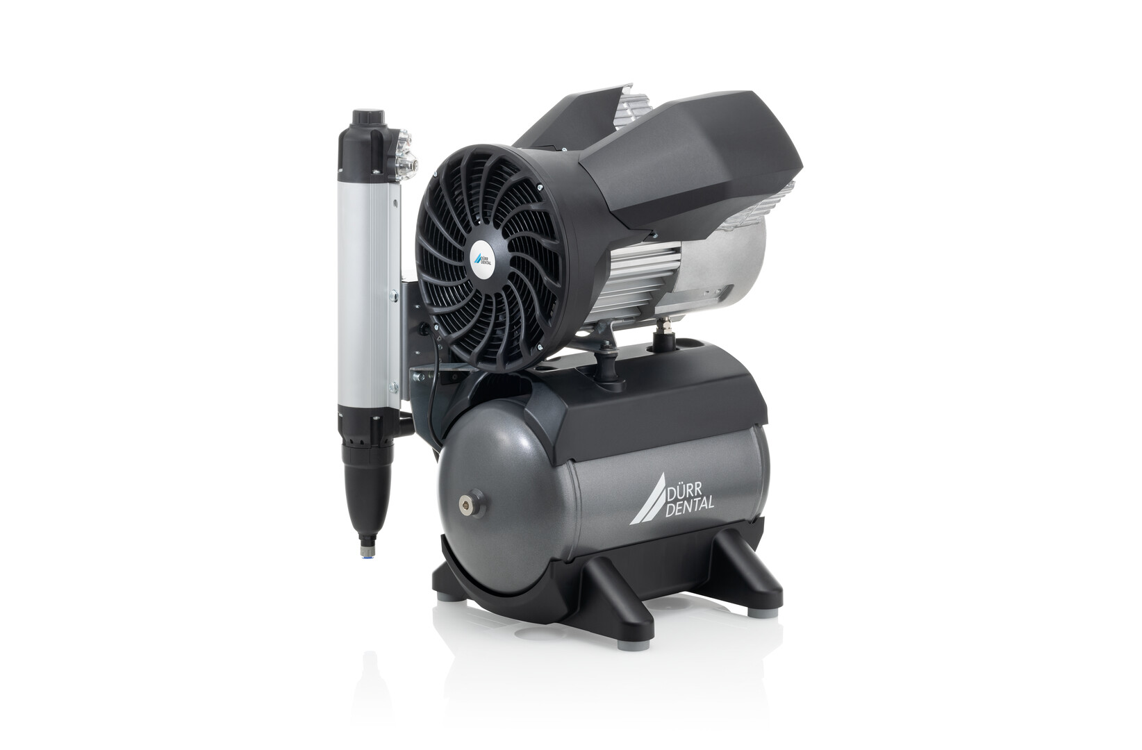 Dürr Dental NEW Tornado 2 compressor shown with membrane drying unit