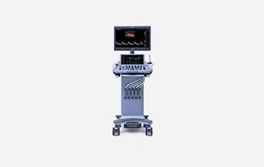 EDAN Acclarix LX3 cart-mounted ultrasound system with monitor and control panel