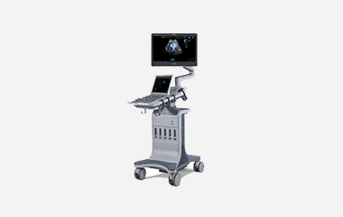 EDAN Acclarix LX85 cart-mounted ultrasound system with articulated monitor arm and keyboard
