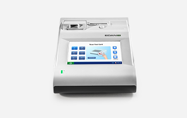 EDAN i15 compact desktop blood gas analyzer with a colour touchscreen