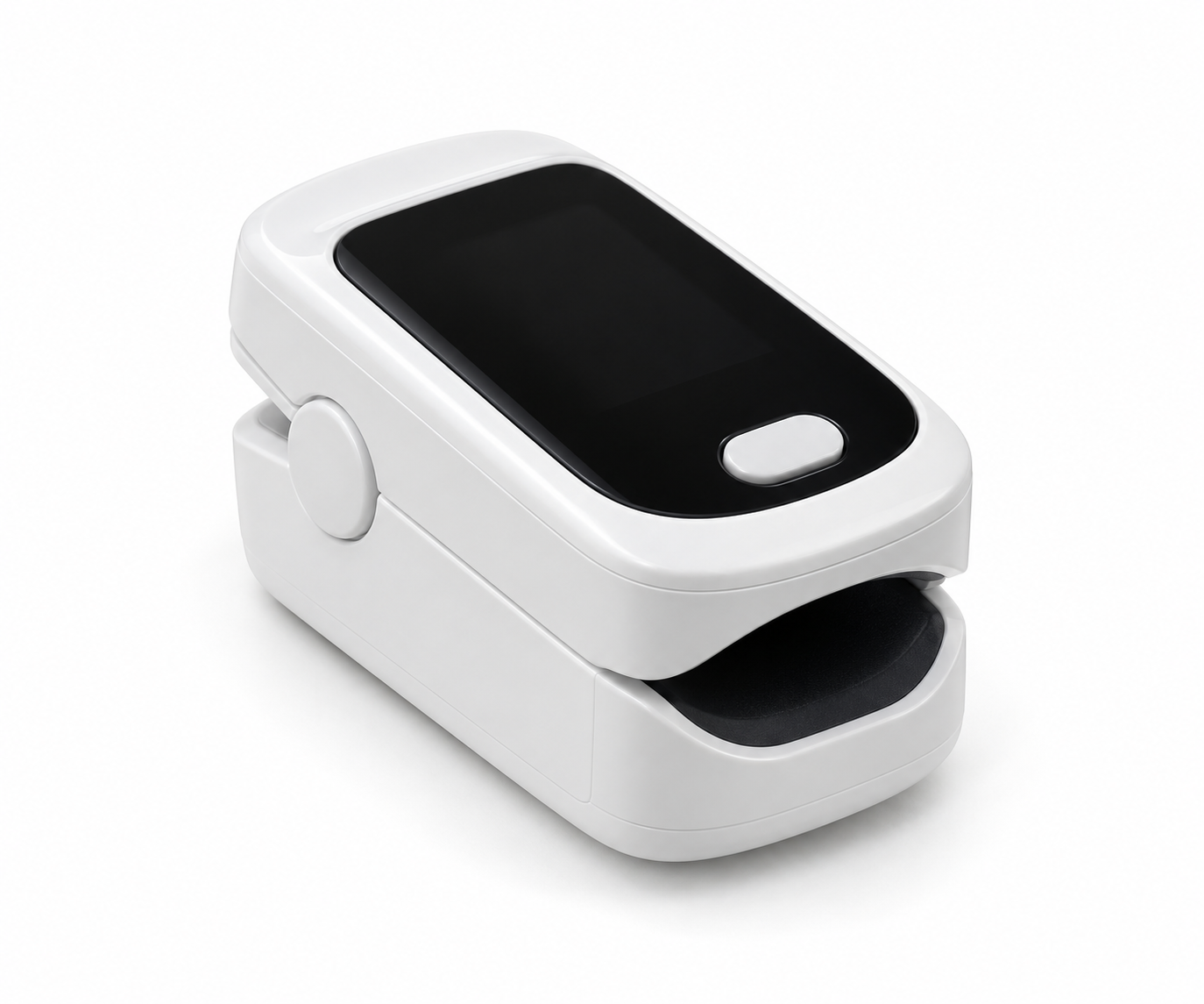 Compact hinged fingertip pulse oximeter with display