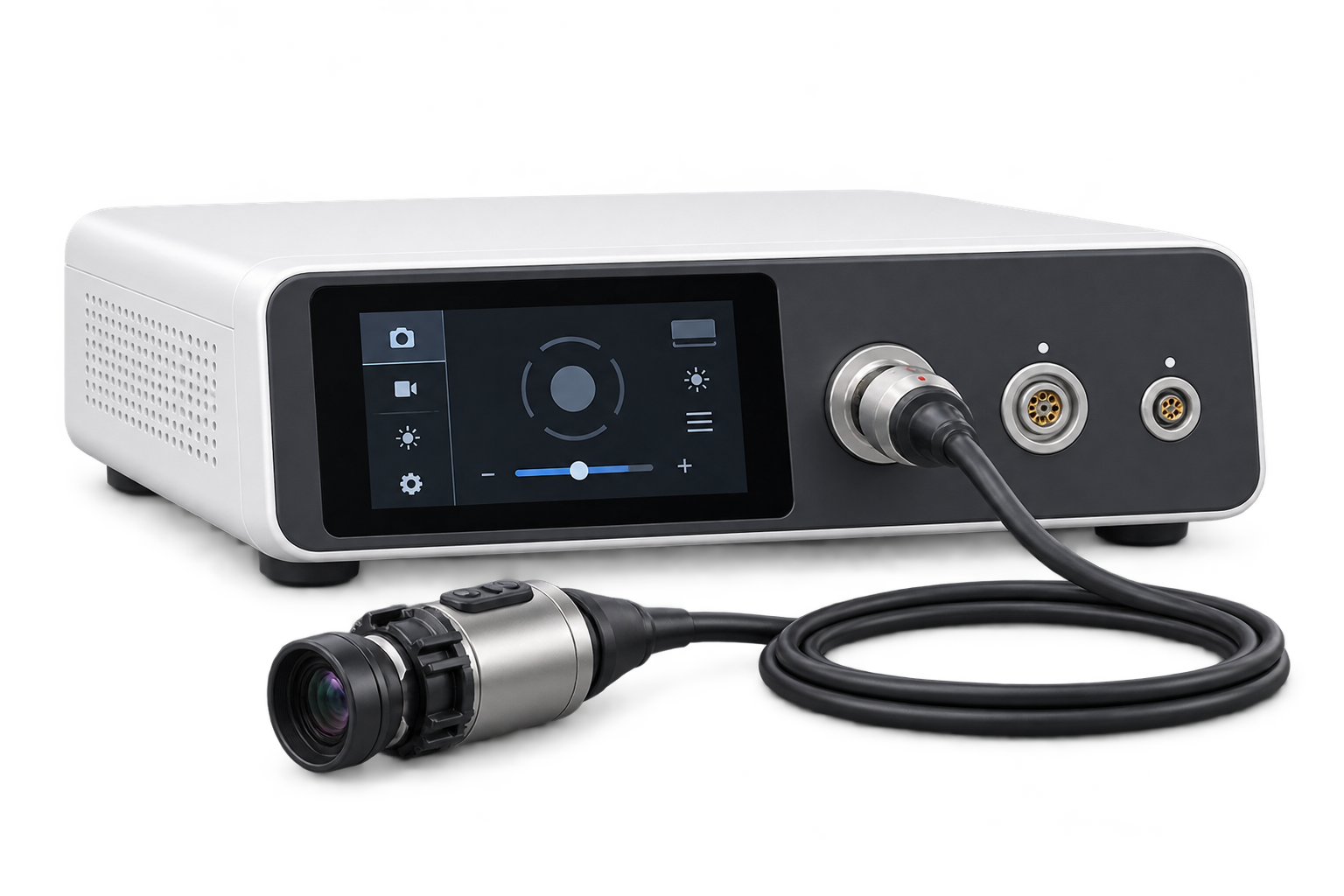 Endoscopy camera control unit with camera head