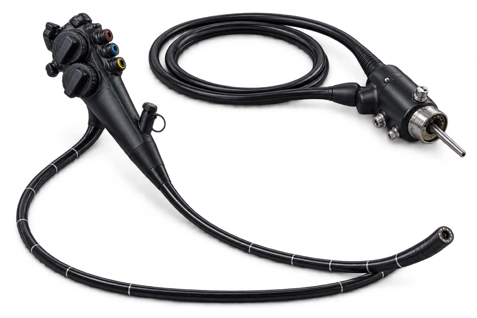 Flexible gastrointestinal video endoscope