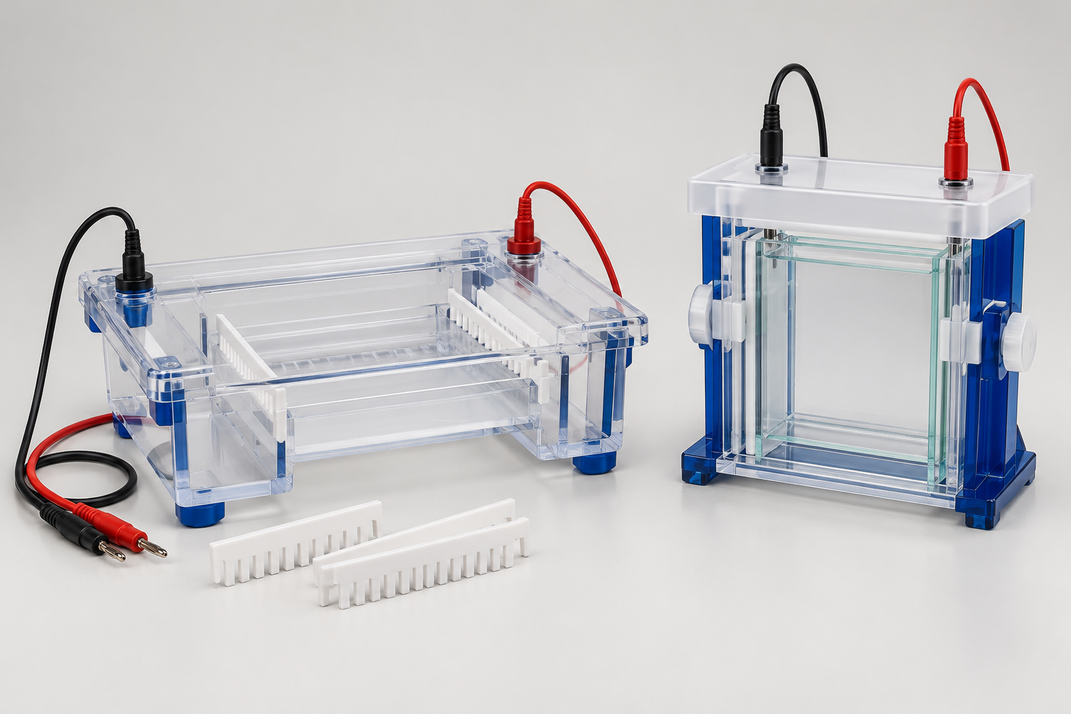 Gel electrophoresis equipment with horizontal and vertical gel cells