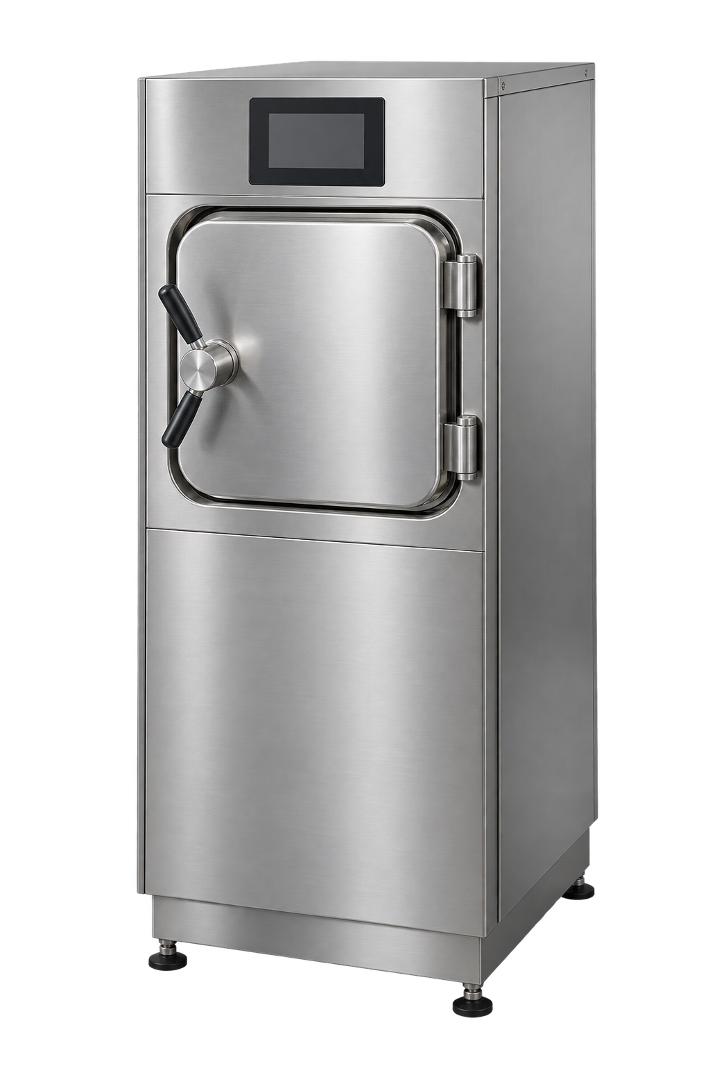 Compact floor-standing steam sterilizer