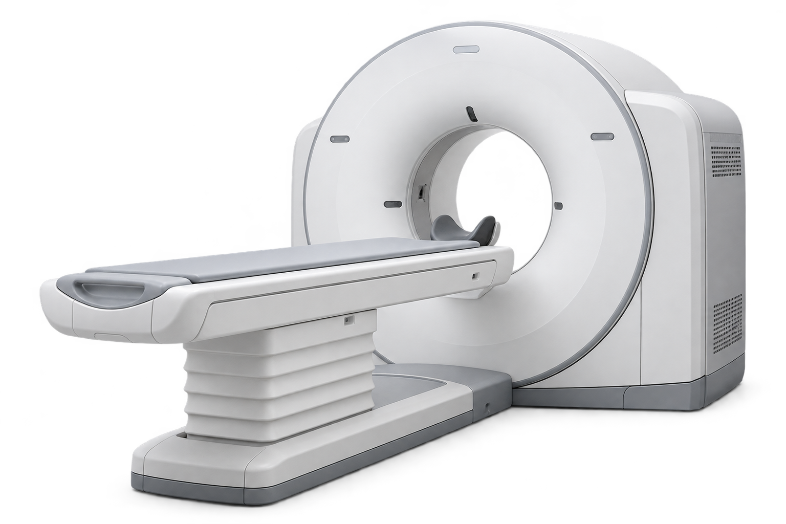 Computed tomography scanner gantry with patient couch