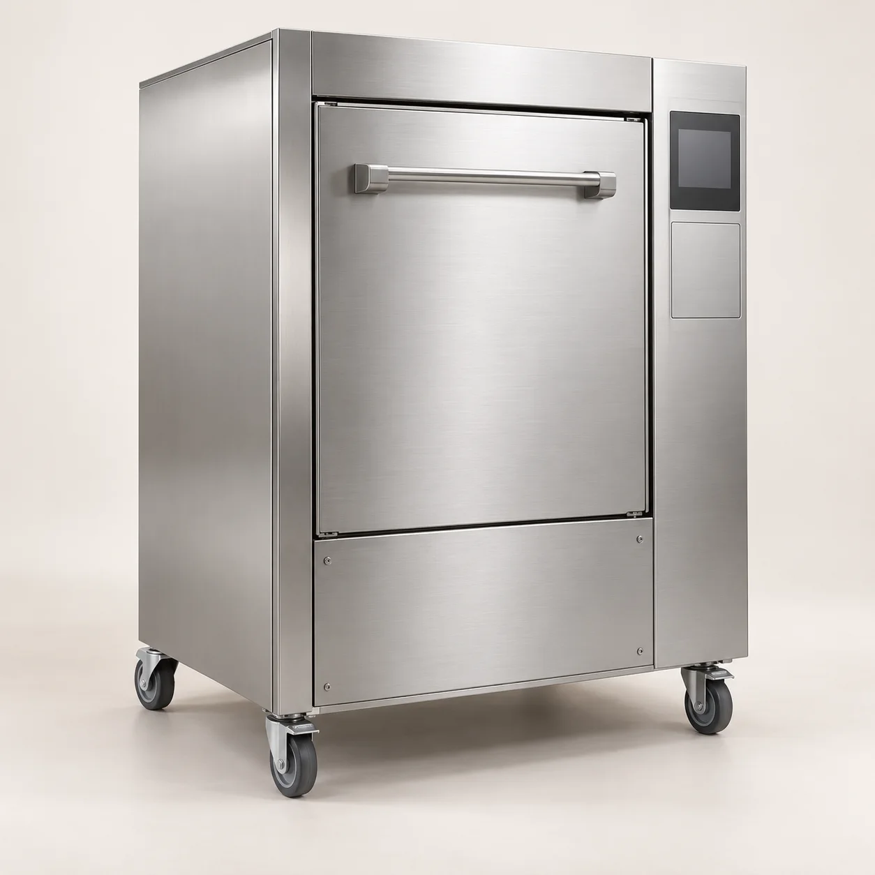 Double-door washer-disinfector for central sterile processing.