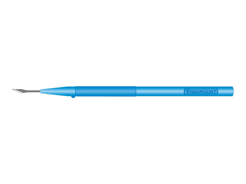 Official GIMA catalogue image for GIMA OPHTHALMIC KNIVES LANCE TIP BLADE 15°, gauge 24, article 22489