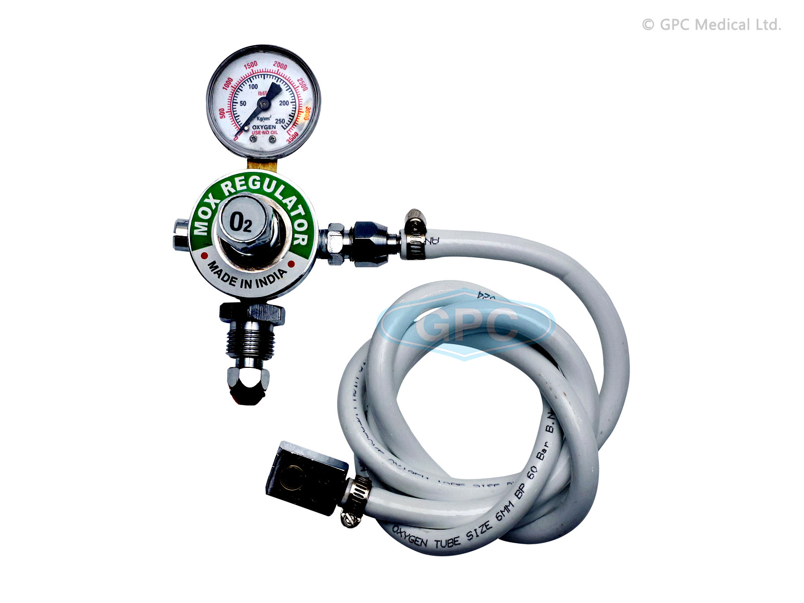 GPC Medical Oxygen Preset Regulator with Pin Index Valve AN615
