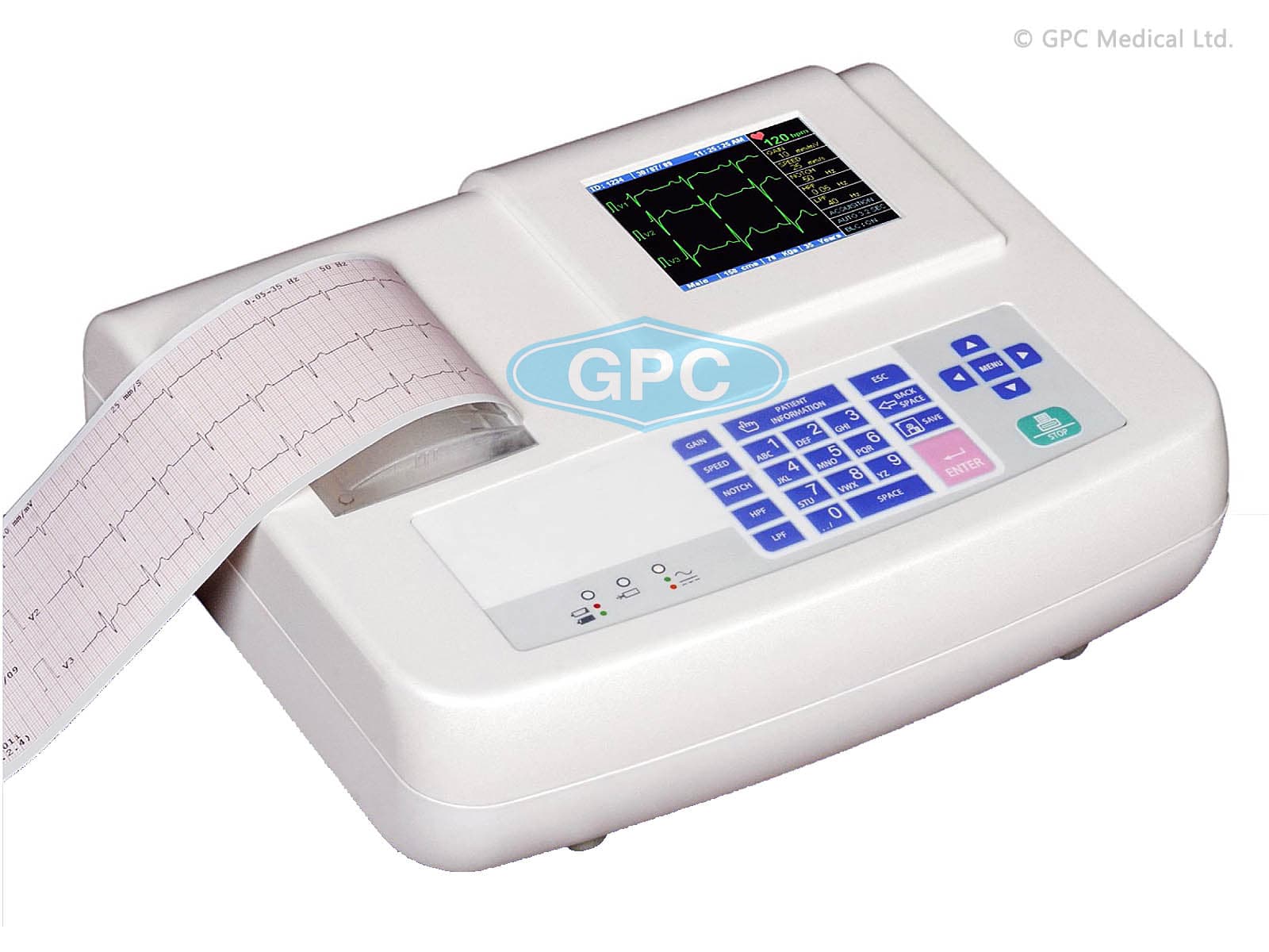 GPC Medical Electrocardiograph- Three Channel DG3216