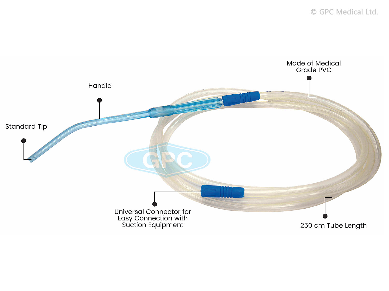 GPC Medical Yankaur Suction Set With Standard Handle DIS105