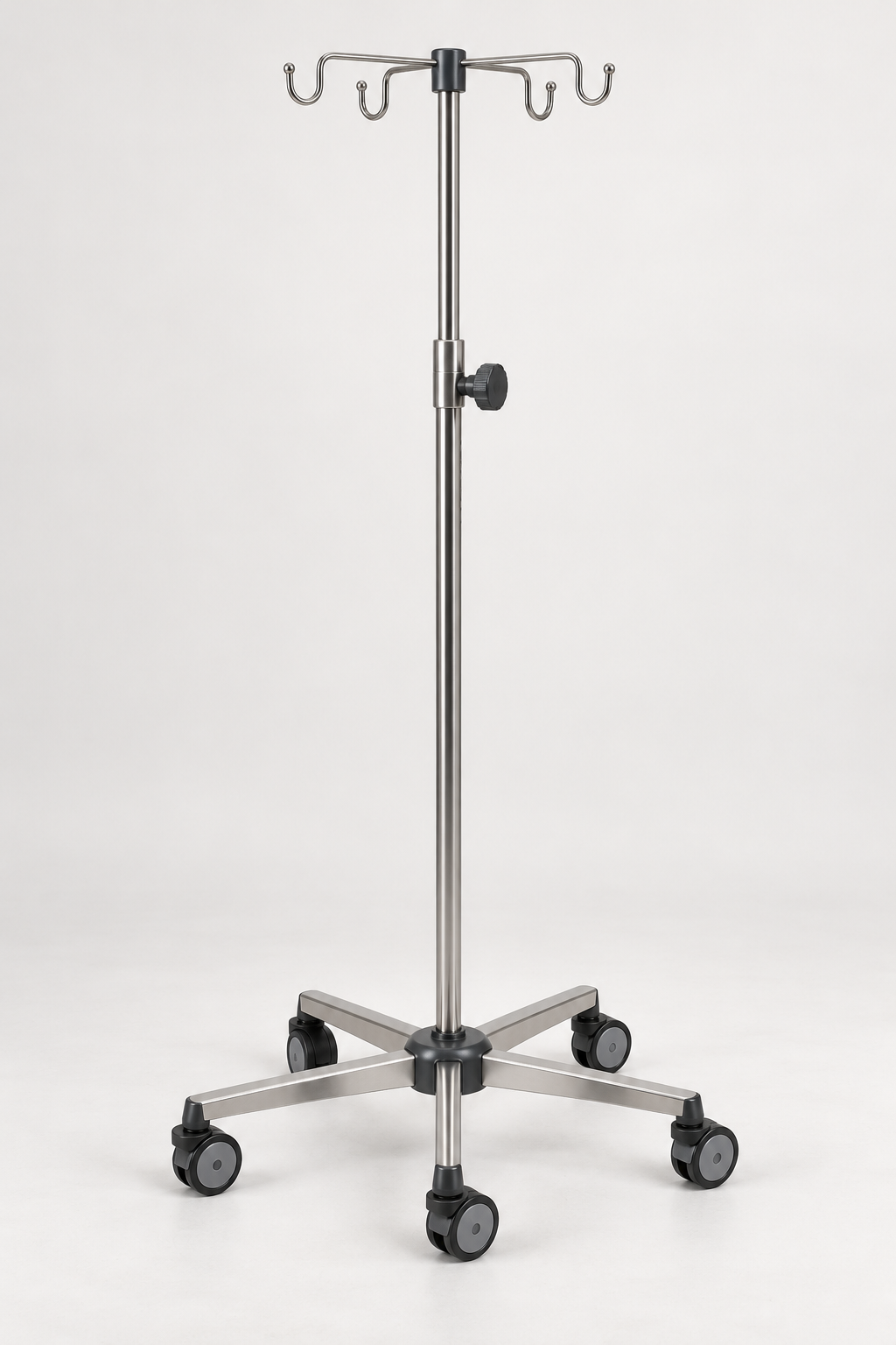 Four-hook IV stand