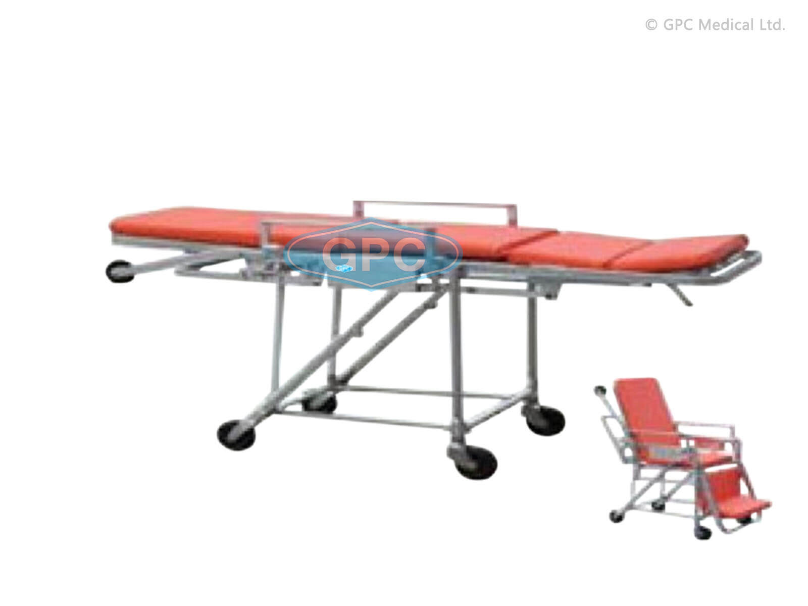 GPC Medical Ambulance Stretcher cum Wheel Chair GHF62.04