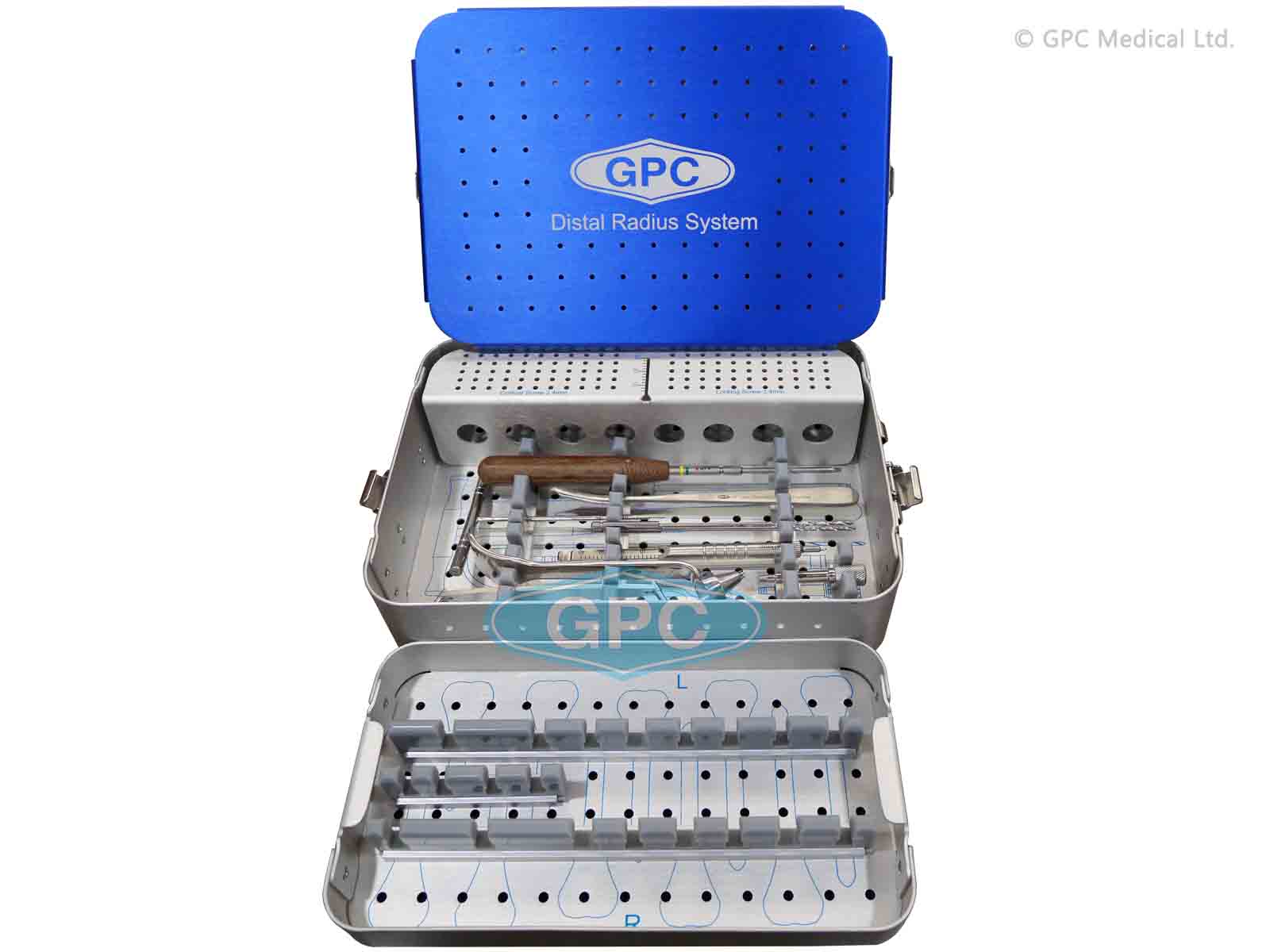 GPC Medical 2.4mm Basic Distal Radius Implant and Instrument Set GOS1465