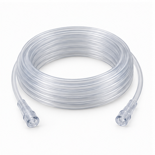 Generic unbranded coiled oxygen tubing with clear connectors