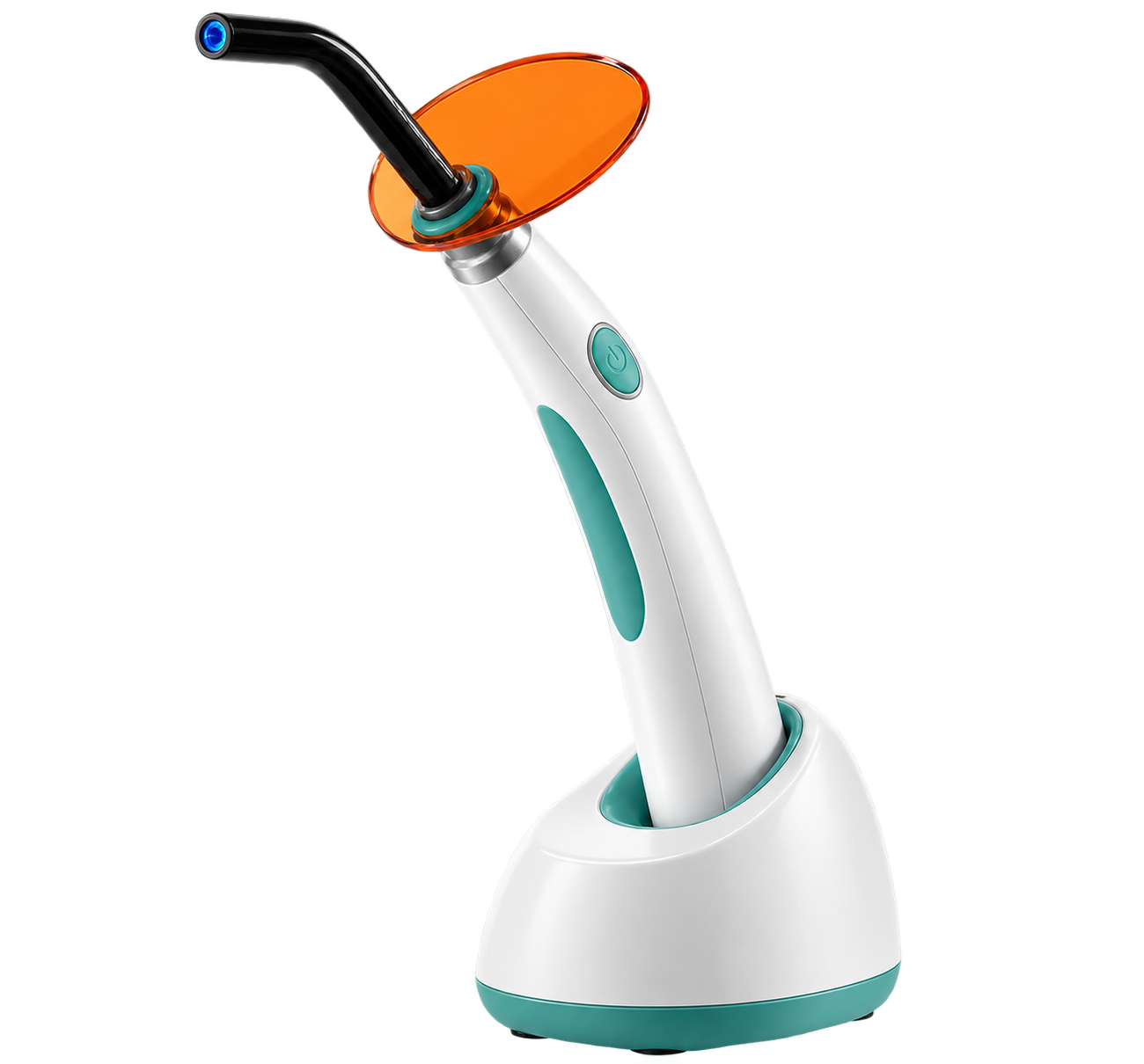Cordless LED dental curing light with charging base